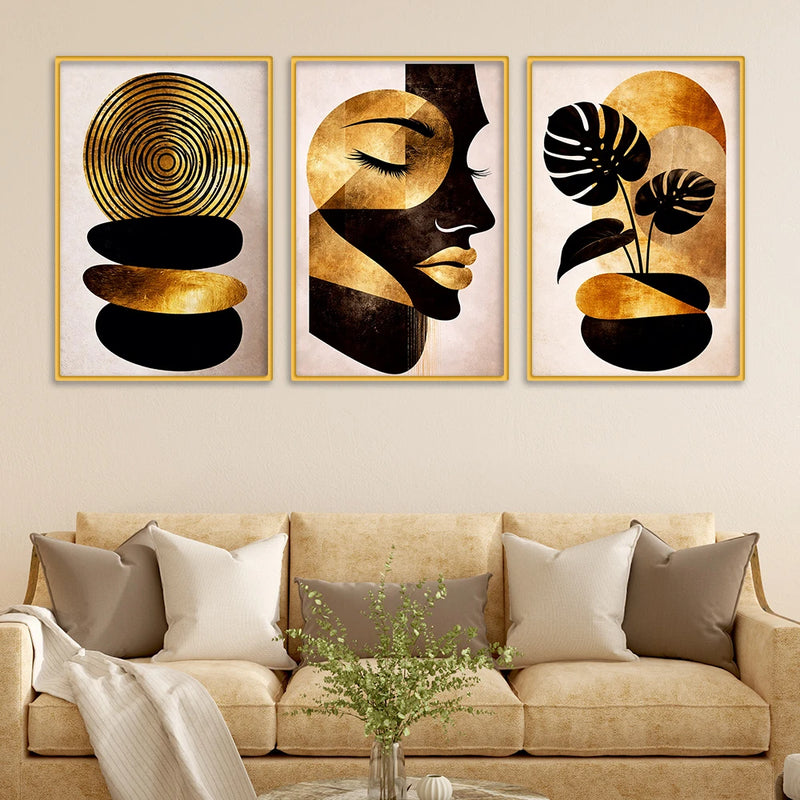Elegant Modern Canvas Wall Decor Painting Set of Three