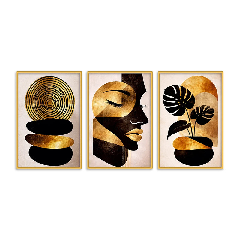 Elegant Modern Canvas Wall Decor Painting Set of Three