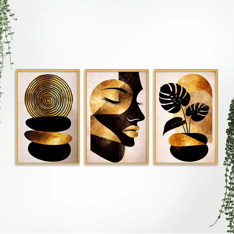 Elegant Modern Canvas Wall Decor Painting Set of Three