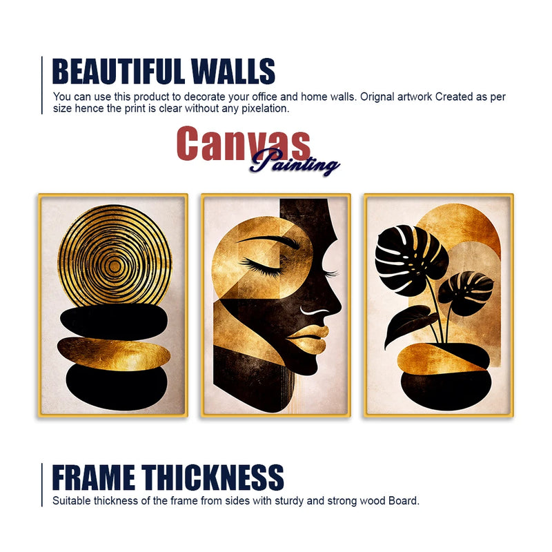 Elegant Modern Canvas Wall Decor Painting Set of Three