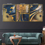 Elegant Modern Texture Acrylic Floating Painting Set of 3