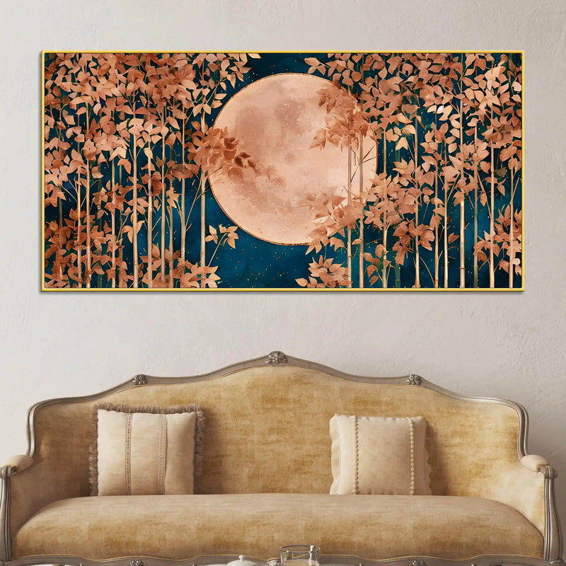 Elegant Moonlight Forest Canvas Wall Art Painting