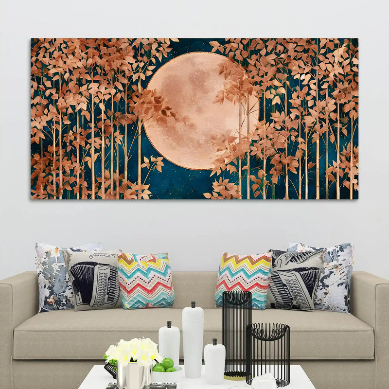 Elegant Moonlight Forest Canvas Wall Art Painting