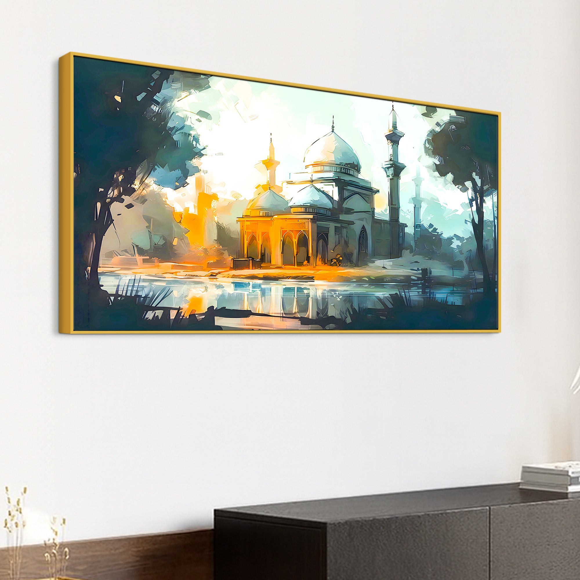 Elegant Mosque Wall Painting for Modern Home Interior