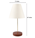 Elegant Night Lamp with Wooden Base Table Lamp White Shade