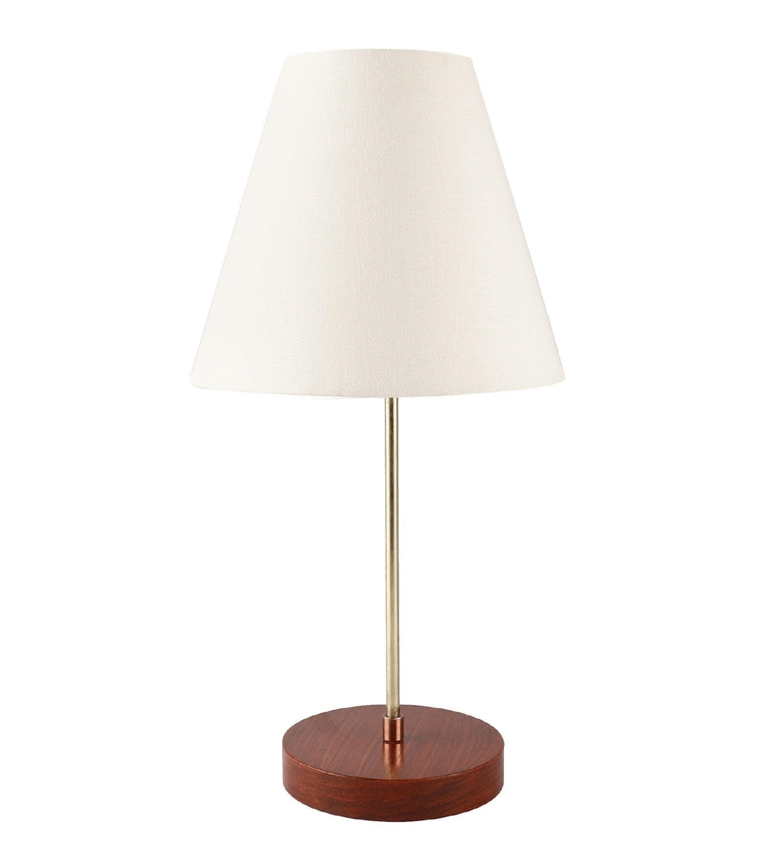 Elegant Night Lamp with Wooden Base Table Lamp White Shade