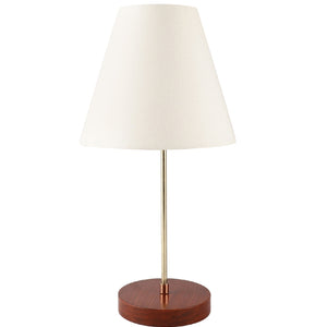 Elegant Night Lamp with Wooden Base Table Lamp White Shade