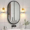 Elegant Oval Bathroom Mirror with Black Frame