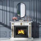 Elegant Oval Bathroom Mirror with Black Frame