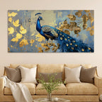 Elegant Peacock Abstract Canvas Wall Painting for Interiors