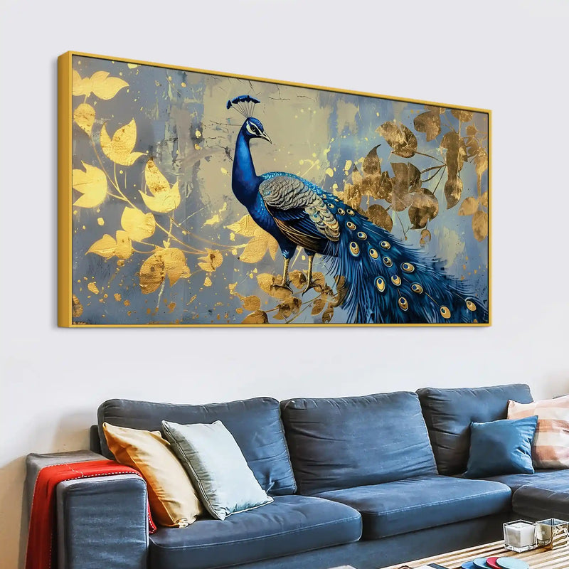 Elegant Peacock Abstract Canvas Wall Painting for Interiors