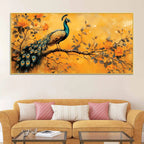 elegant-peacock-sitting-on-floral-branch-canvas-wall-painting