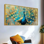 Elegant Premium Abstract Peacock Canvas Painting for Home Décor