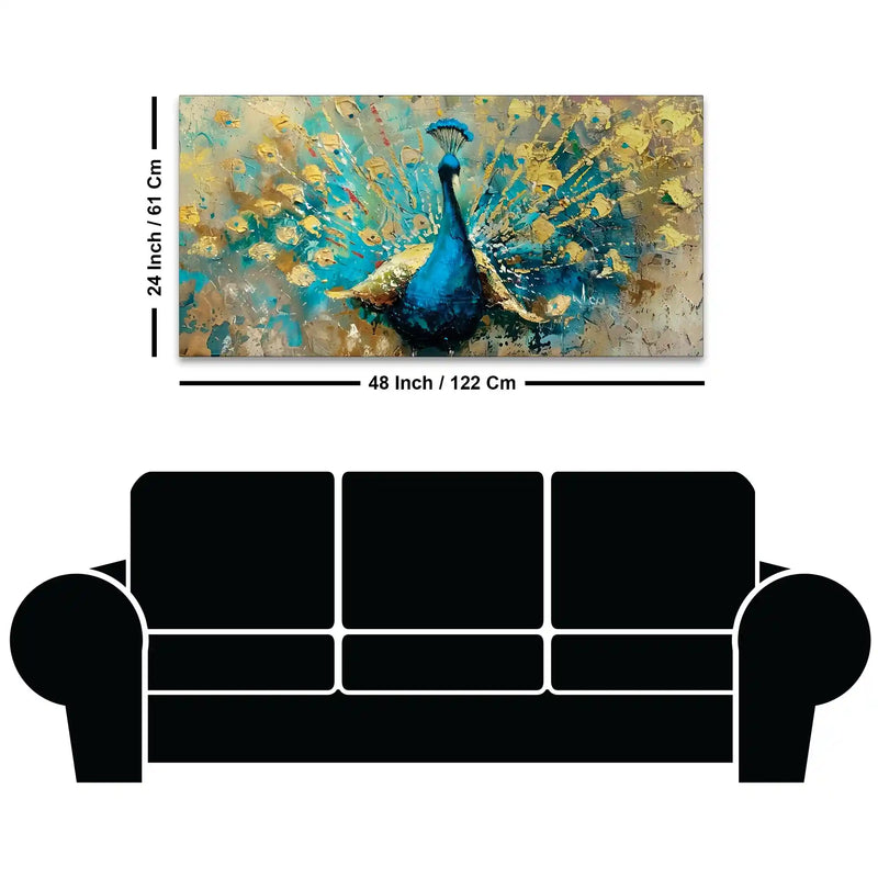 Elegant Premium Abstract Peacock Canvas Painting for Home Décor