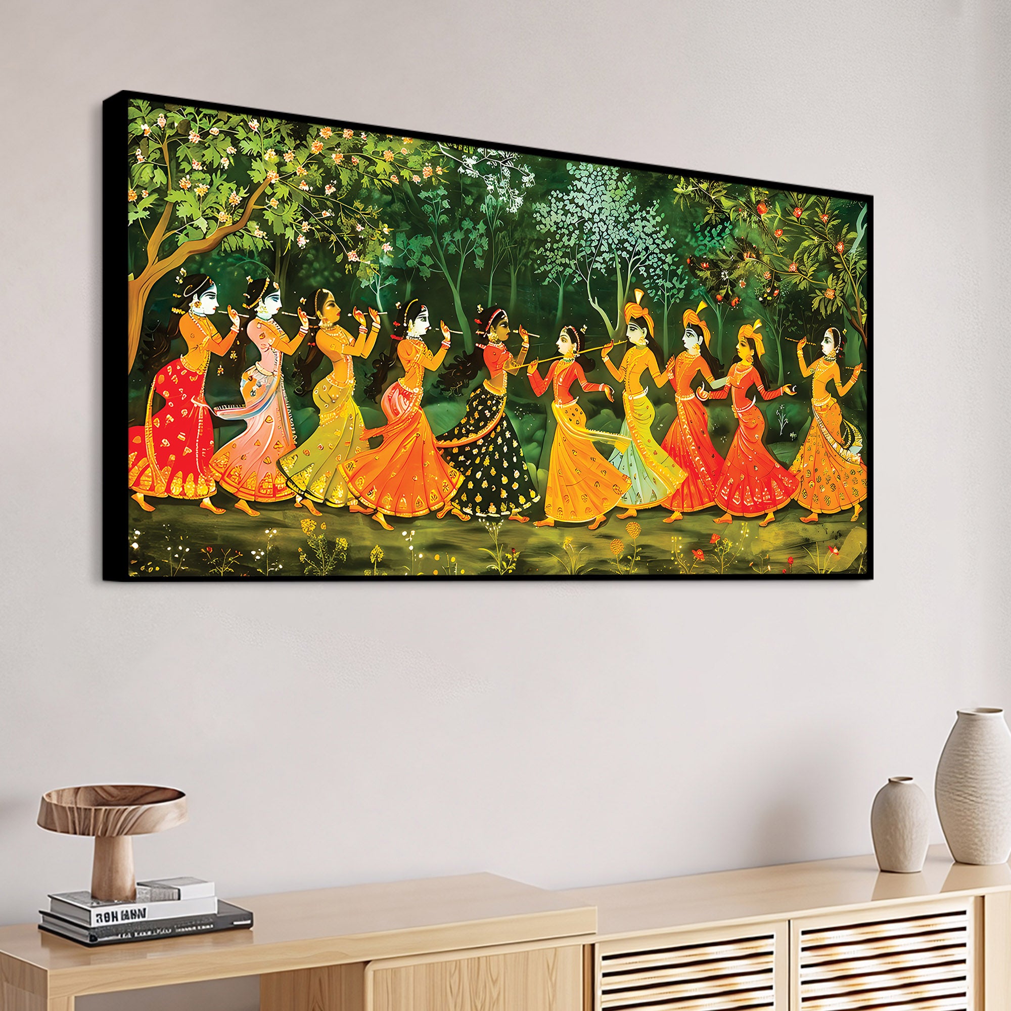Elegant Raslila Spiritual Canvas Painting for Wall Décor