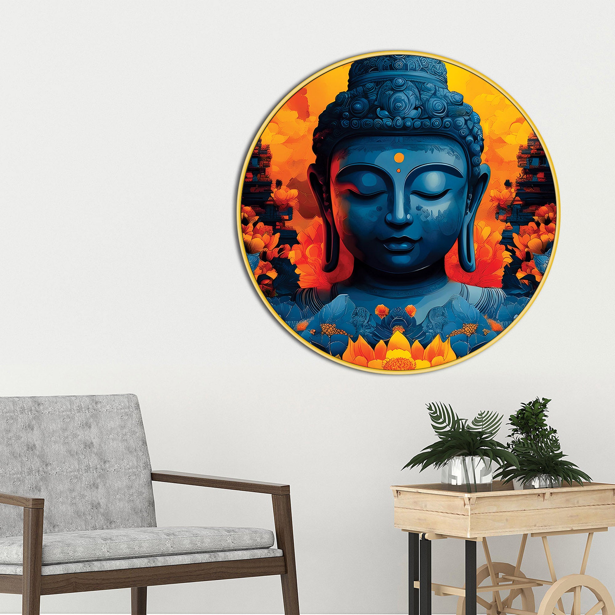 Elegant Round Buddha Painting