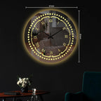Elegant Round LED Mirror Wall Clock with Golden Dot Design