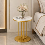 Elegant Round Table with Marble Finish Surface