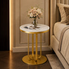 Elegant Round Table with Marble Finish Surface