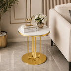 Elegant Round Table with Marble Finish Surface