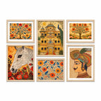 Elegant Royal Indian Wall Art Frame Set of 6