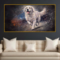 Elegant Running Dog Crystal Glass Wall Painting for Home Decoration