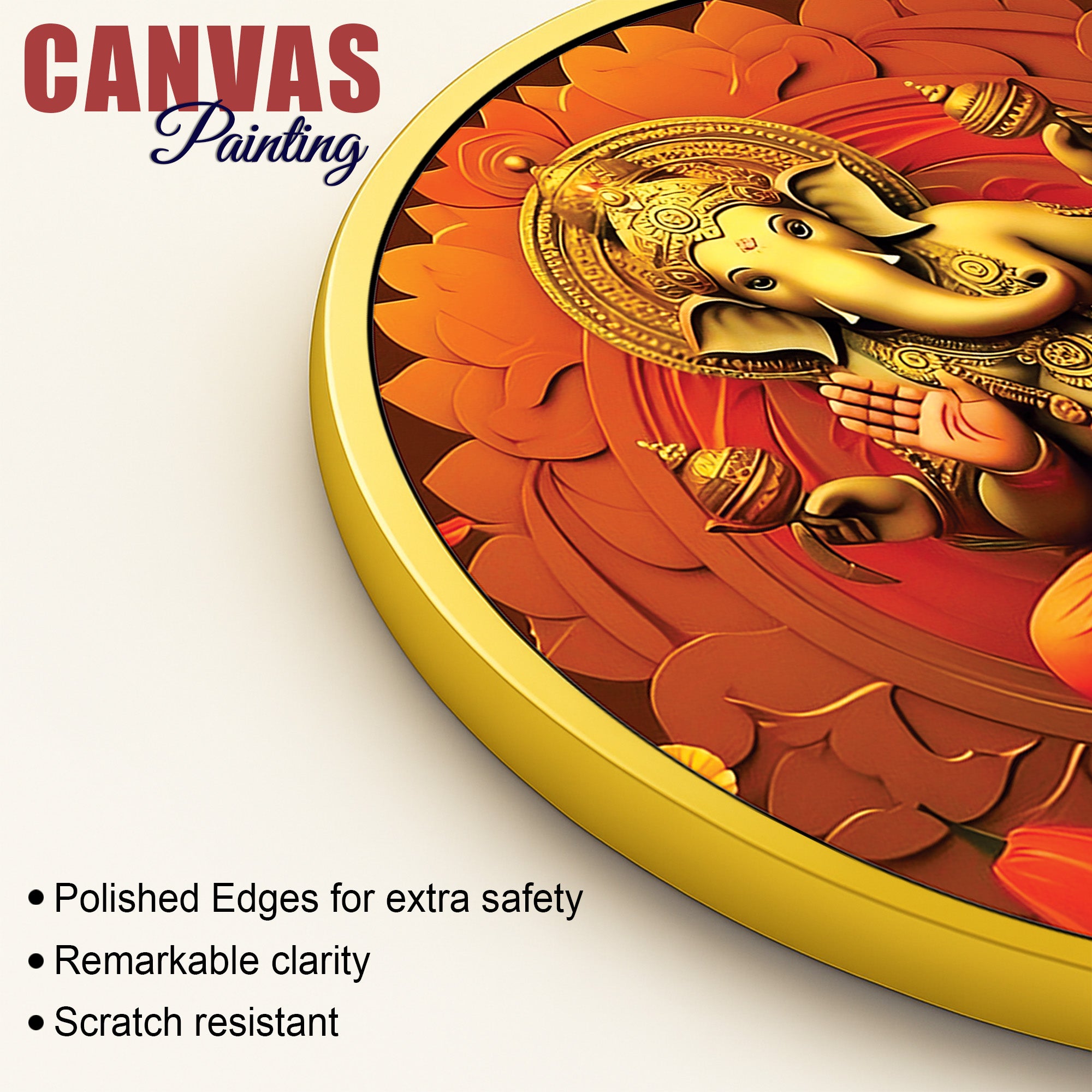 Elegant Spiritual Ganesh Ji Wall Painting