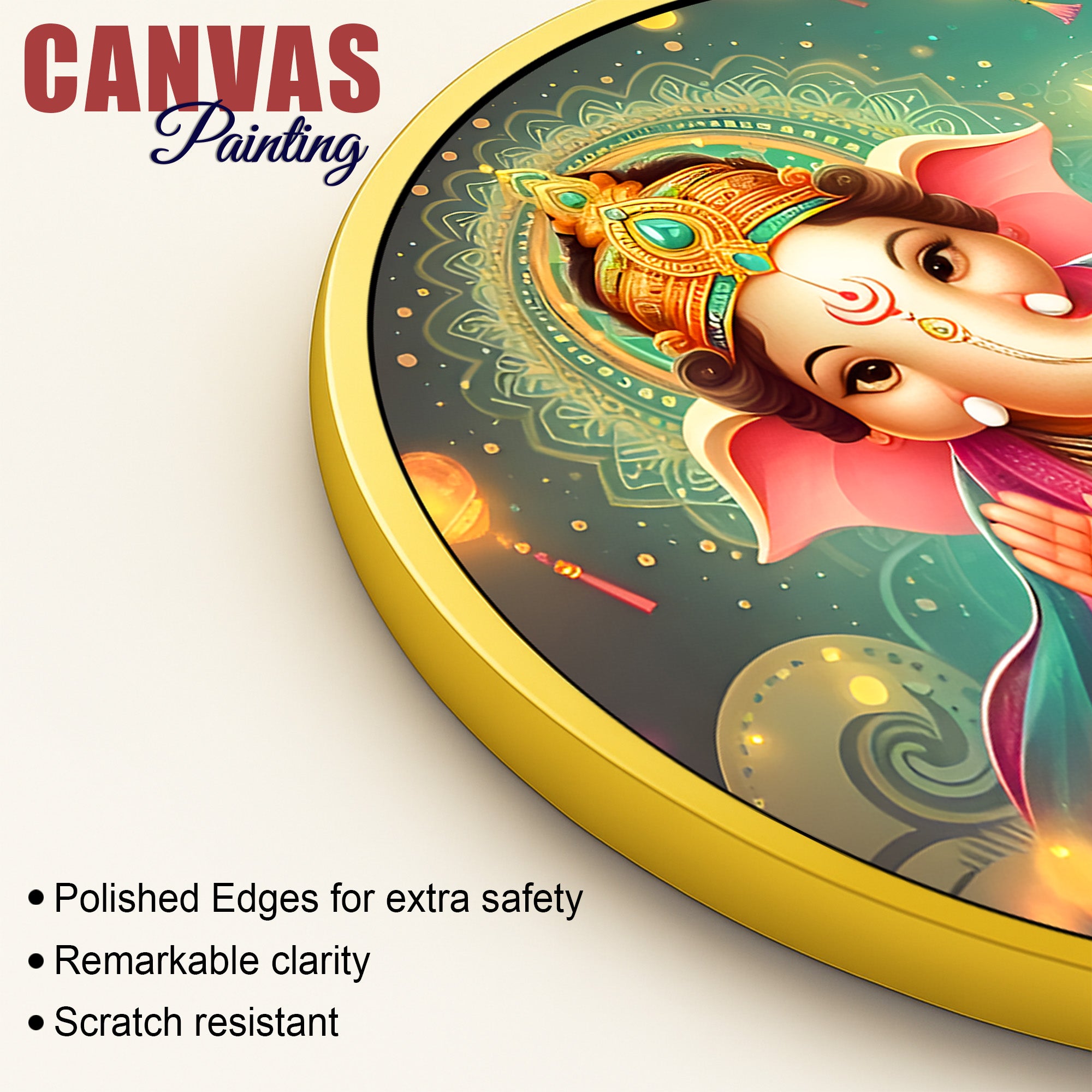 Elegant Spiritual Ganesha Canvas Painting for Home