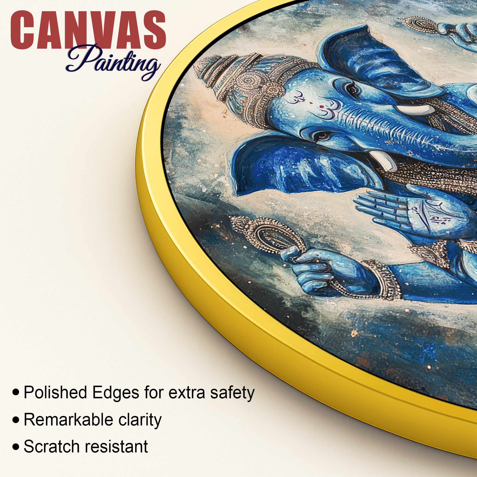 Elegant Spiritual Ganesha Round Painting