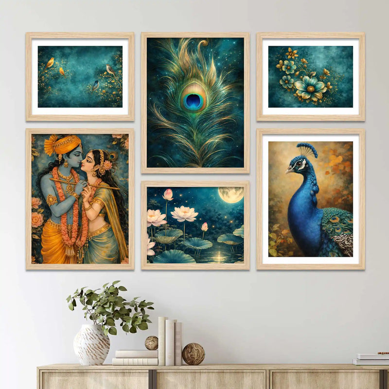 Elegant Spiritual Wall Art Frame Set of 6