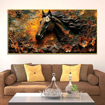 elegant-stallion-in-rustic-autumn-3d-textured-type-canvas-wall-painting
