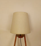 Elegant Table Lamp with Brown Base and Premium White Fabric Lampshade