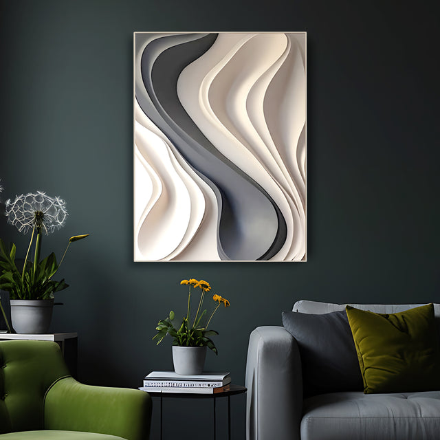 Elegant Textured 3D Wall Decor with Wavy Layered Design