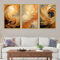 Elegant Textured Abstract Canvas Wall Décor Painting Set of Three