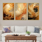 Elegant Textured Abstract Canvas Wall Décor Painting Set of Three
