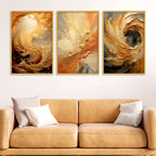 Elegant Textured Abstract Canvas Wall Decor Painting Set of Three