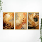 Elegant Textured Abstract Canvas Wall Decor Painting Set of Three