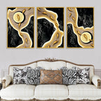 Elegant Textured Abstract Canvas Wall Painting Set of Three
