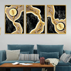 Elegant Textured Abstract Canvas Wall Painting Set of Three