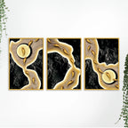 Elegant Textured Abstract Canvas Wall Painting Set of Three
