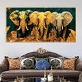 Elegant Three Elephant Canvas Artwork Wall Painting for Home