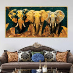 Elegant Three Elephant Canvas Artwork Wall Painting for Home