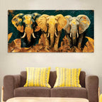 Elegant Three Elephant Canvas Artwork Wall Painting for Home