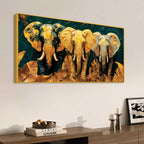 Elegant Three Elephant Canvas Artwork Wall Painting for Home