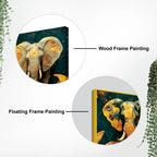 Elegant Three Elephant Canvas Artwork Wall Painting for Home