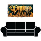 Elegant Three Elephant Canvas Artwork Wall Painting for Home