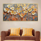 Elegant White Flower Abstract Canvas Wall Painting