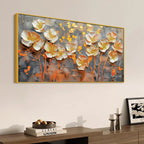 Elegant White Flower Abstract Canvas Wall Painting