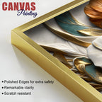 Elegant White Magnolia & Golden Leaves 3D Canvas Wall Painting
