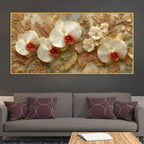 Elegant White Orchid Bloom 3D Canvas Wall Painting